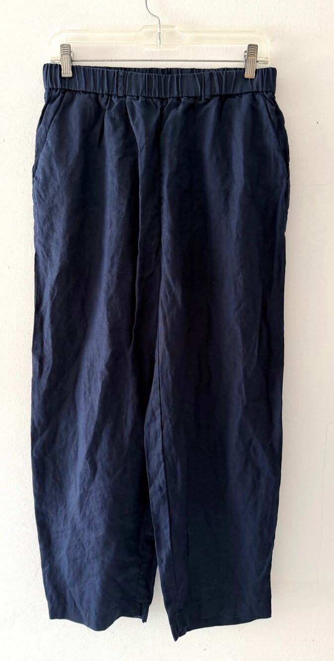 Quince European Linen Wide Leg Pocket Pants, Deep Navy, Size Small NWOT